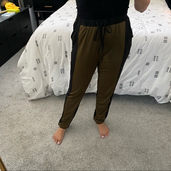 Tobi Army Green & Black Drawstring High Waist Pant - Picture 8 of 8